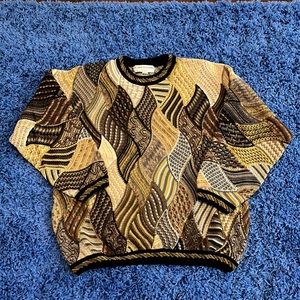 Vintage men's Enrico Uomo Italian knit patterned sweater - Size XL